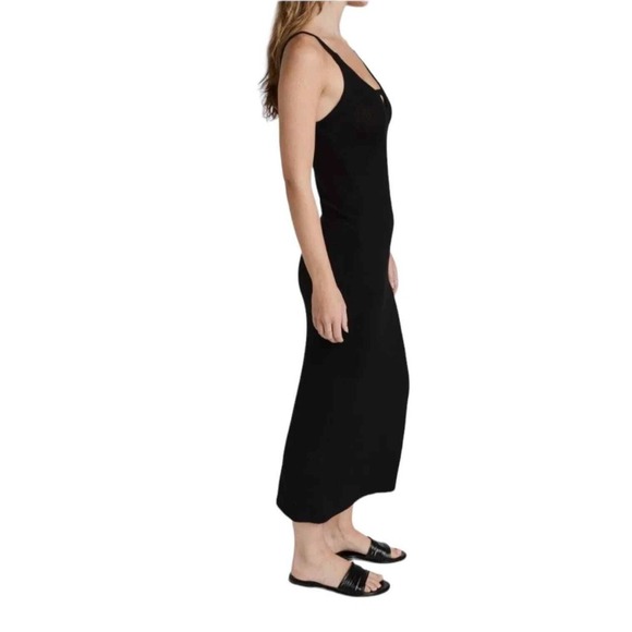 LNA Clothing Black Sleeveless Midi Dress Estelle V Neck Stretchy Womens 3X - Picture 3 of 13